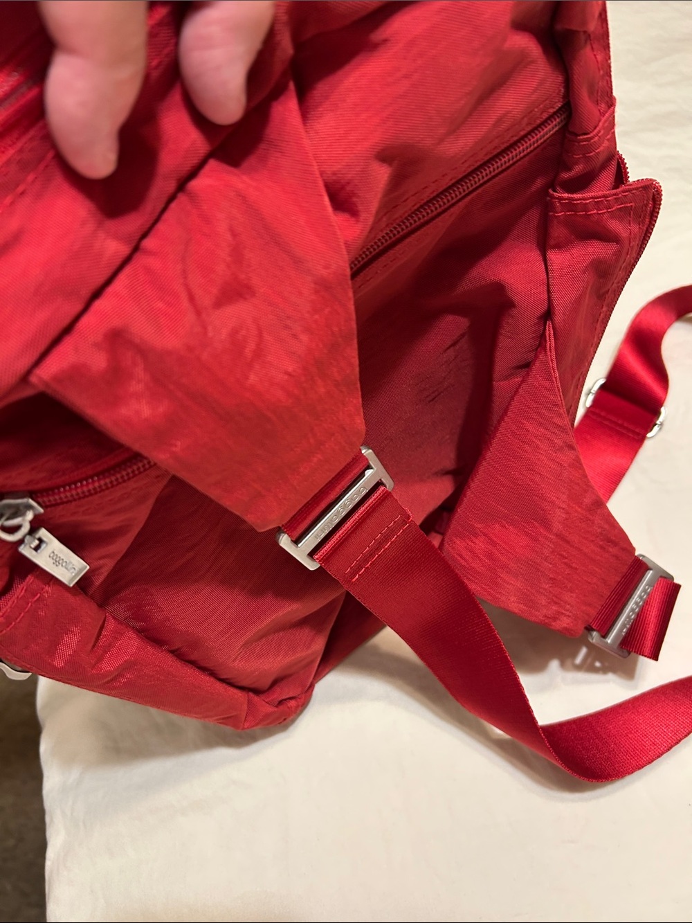 Baggallini Red Compact Sling Backpack - Picture 10 of 10